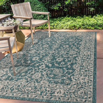 Palazzo Vine And Border Textured Weave Indoor/outdoor Area Rug
